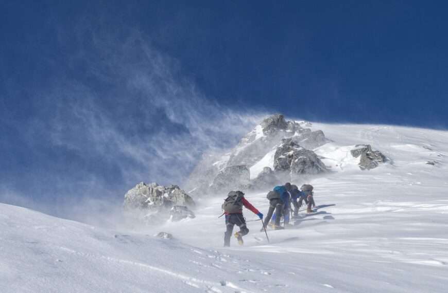 trainees taking mountaineering course